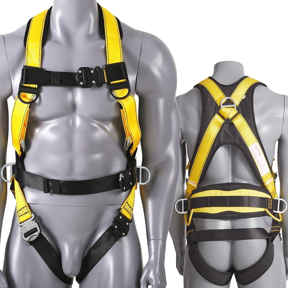 Safety Harness 2 D Ring Leg Buckle Padding Back & Legs ANSI Z359.11-2014